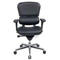 Homeroots Black Leather Chair 26 x 27.5 x 40 in. 372373